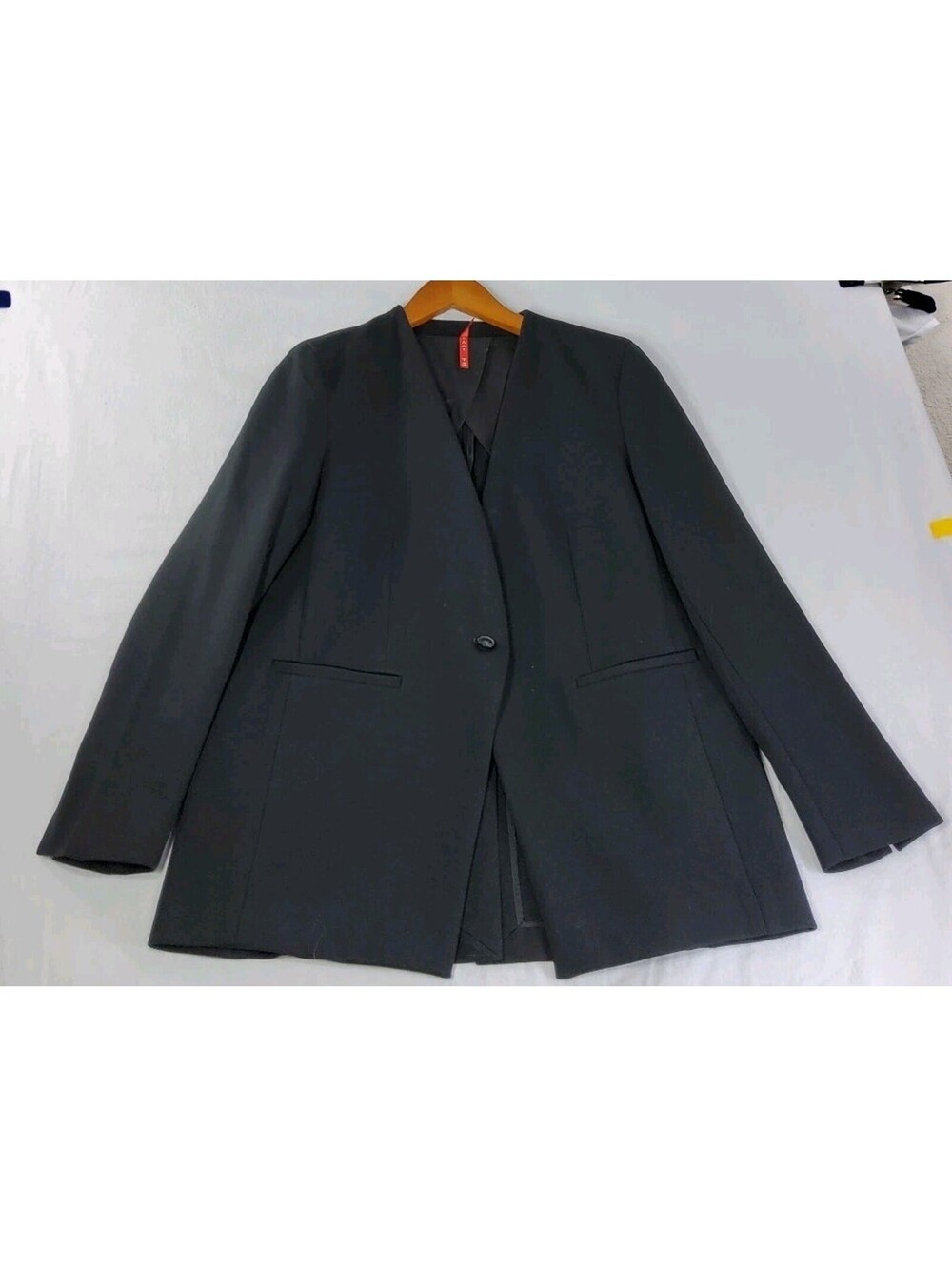 Spanx Blazer The Perfect Collarless Oversized Jacket #20384R Black Size Large